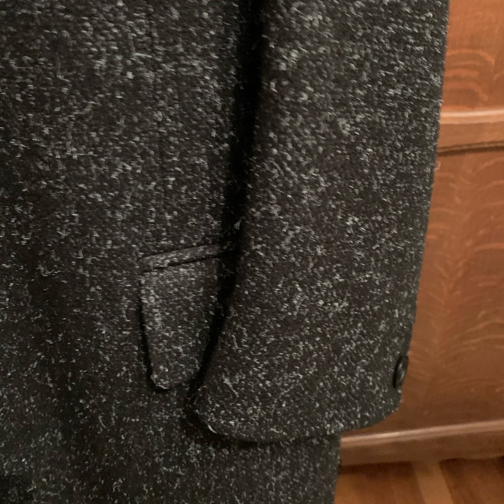 Versace Wool Top Coat Charcoal Gray